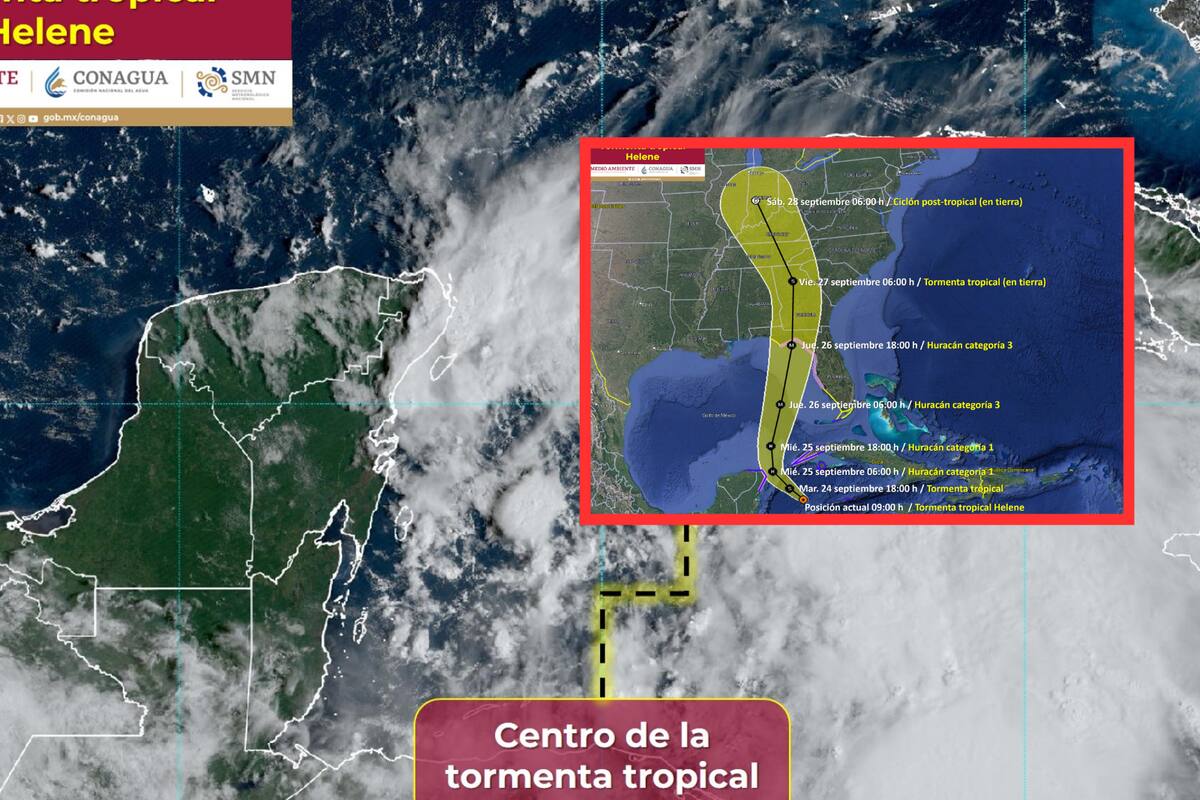 Se forma Tormenta Tropical Helene: Alerta activa en Quintana Roo y Yucatán