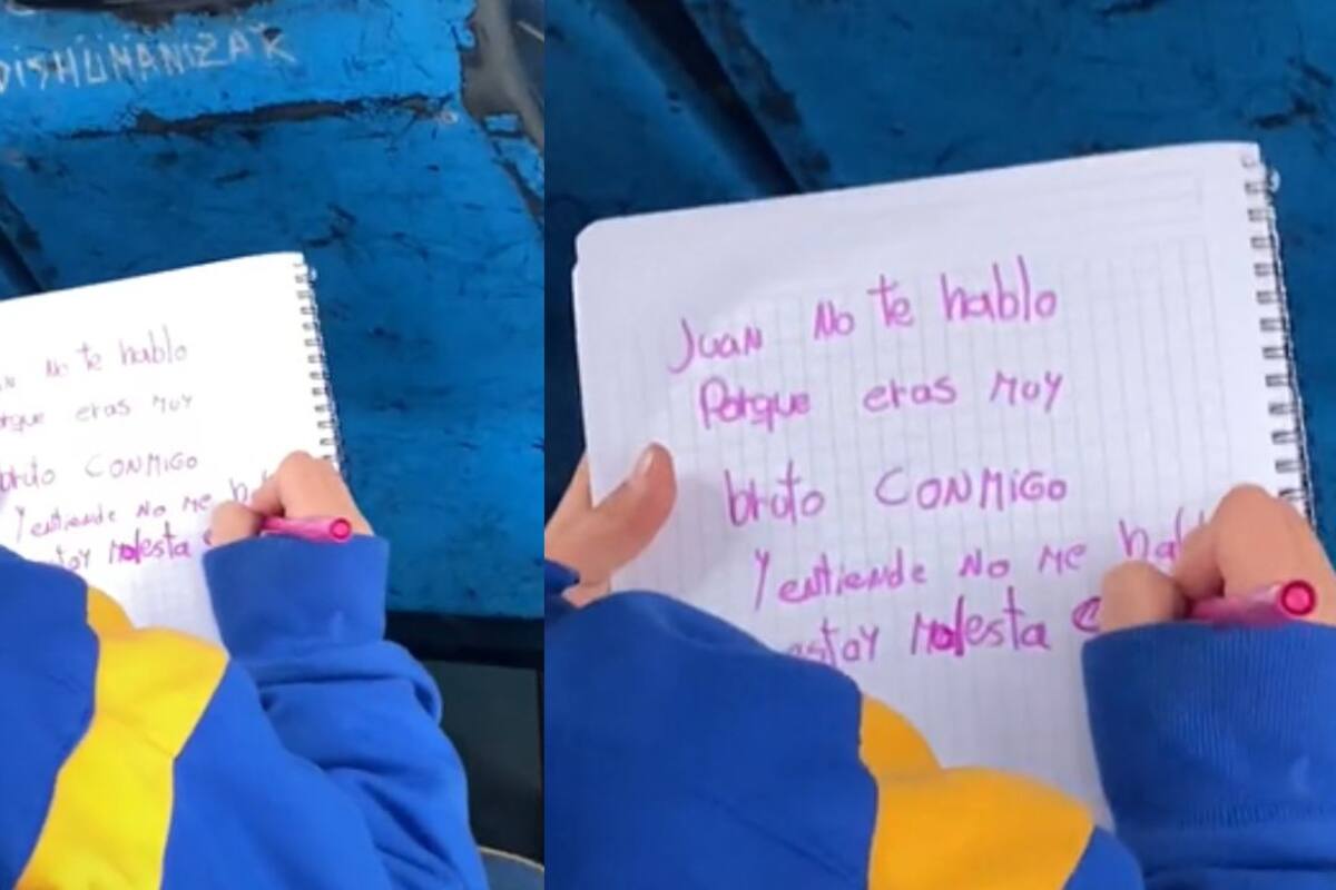 VIRAL: Niña es captada escribiendo carta de desamor en transporte público