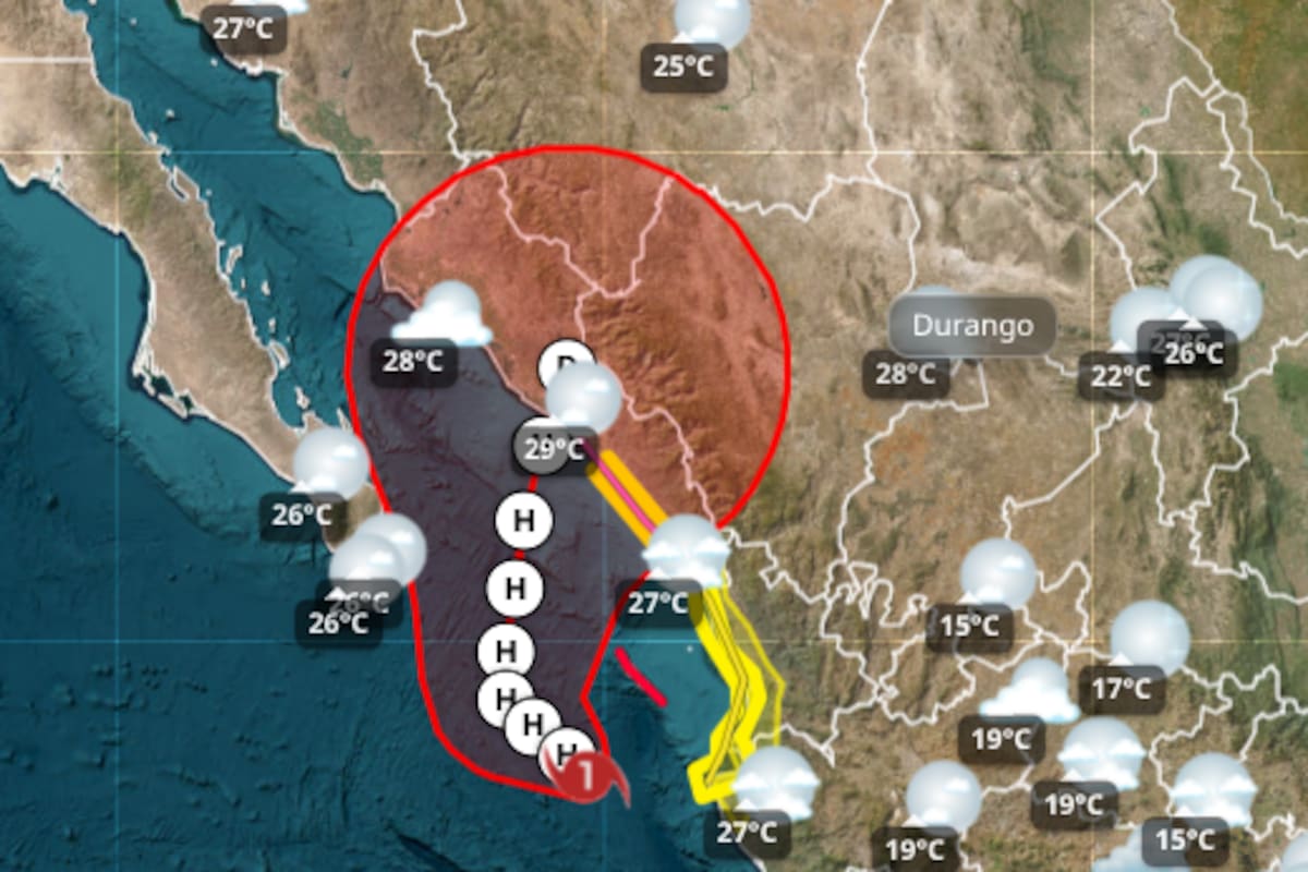 Huracán Simón se degrada a categoría 1 y cambia de trayectoria; podría impactar entre Culiacán y Eldorado