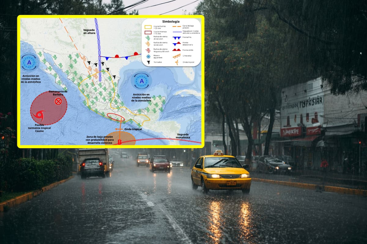 Vaguada en altura y divergencia provocarán muchas lluvias en México: SMN