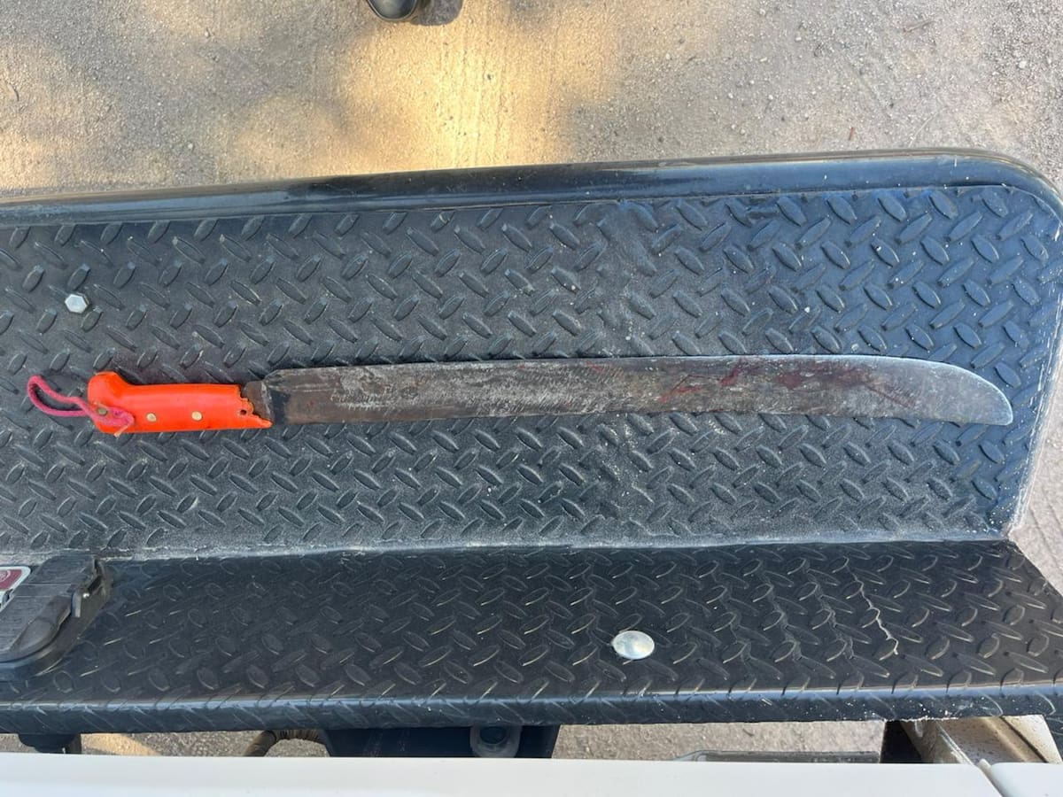 Los oficiales lograron detenerlo y aseguraron el machete presuntamente utilizado en la agresión.│Foto: Cortesía