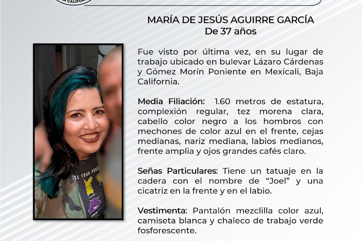 Se solicita ayuda para localizar a María de Jesús Aguirre García
