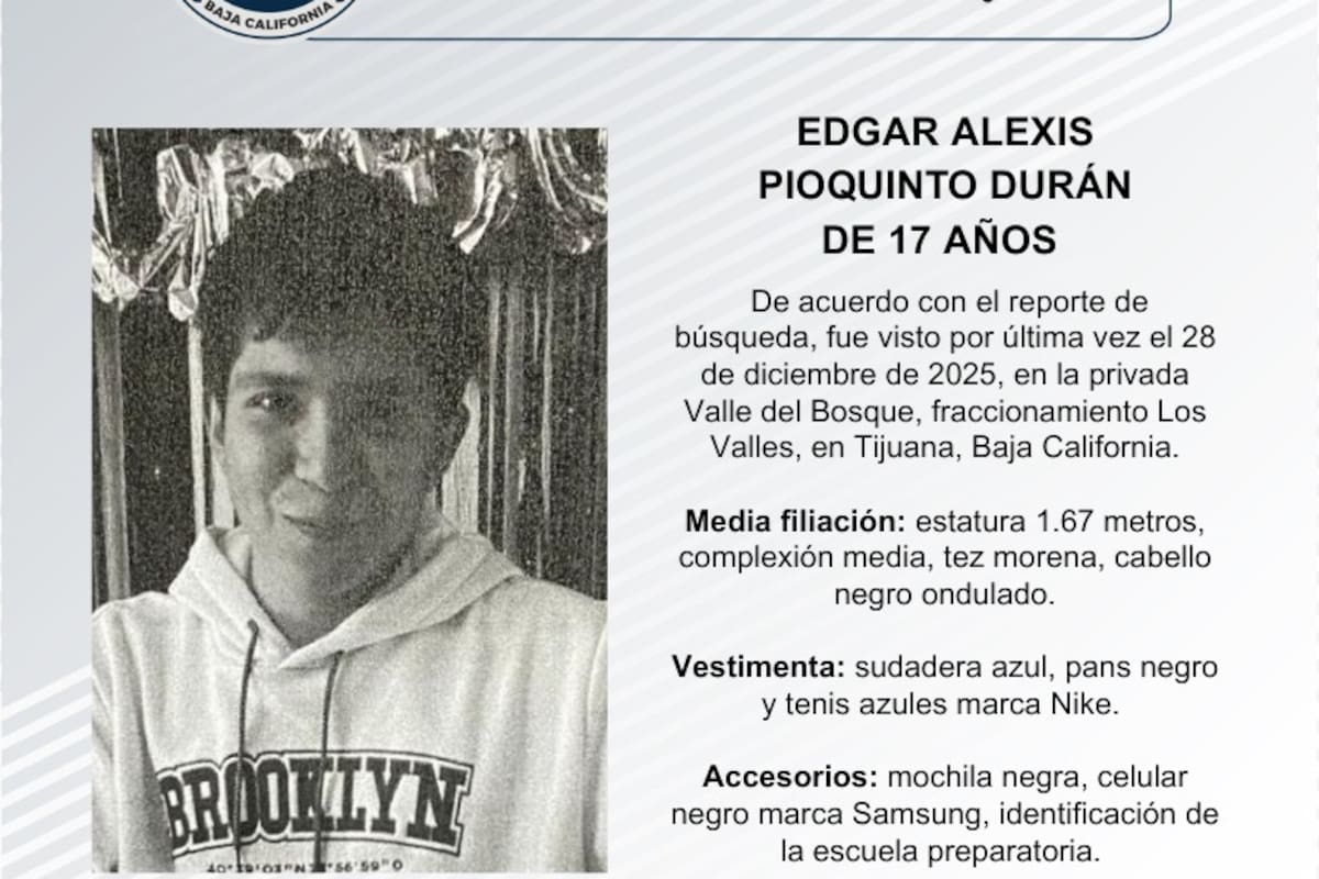 Se busca a Edgar Alexis Pioquinto Durán de 17 años de edad