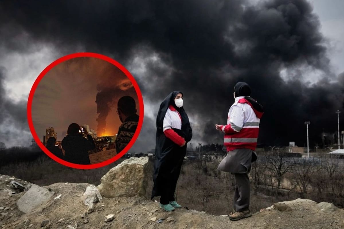 Tras los ataques de EEUU e Israel contra las instalaciones petroleras de Irán, una lluvia negra tóxica se extiende por el cielo y pone en peligro a la población