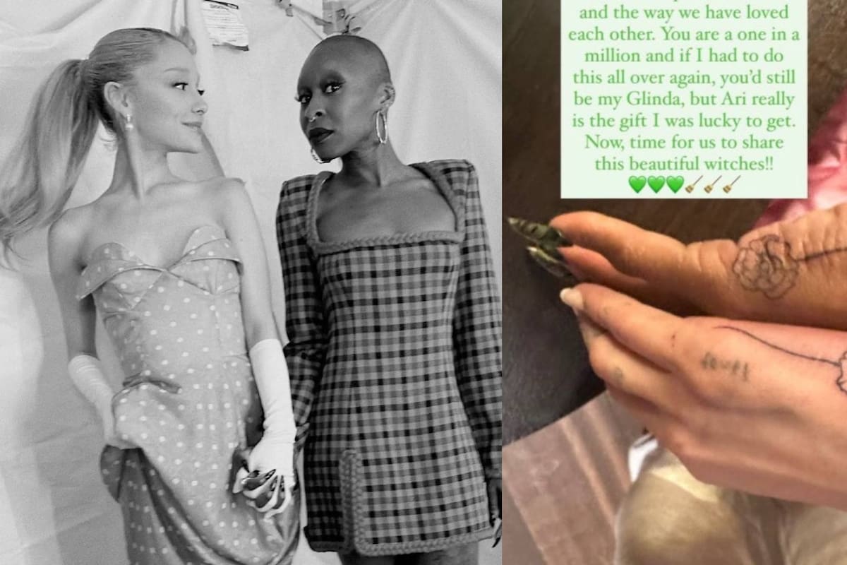 Ariana Grande y Cynthia Erivo se tatuan a juego tras terminar de rodar 'Wicked'