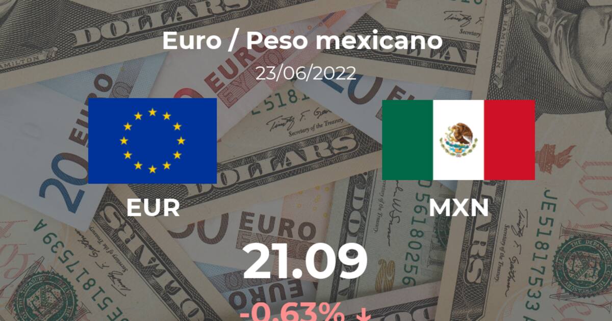 Cotización del Euro / Peso mexicano (EUR/MXN) del 23 de junio