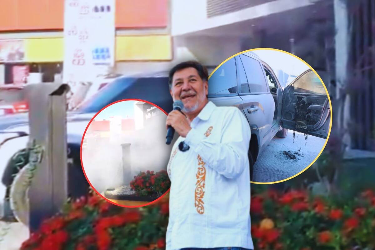Difunden videos del momento en que se incendió la camioneta de Gerardo Fernández Noroña tras evento en Tamaulipas