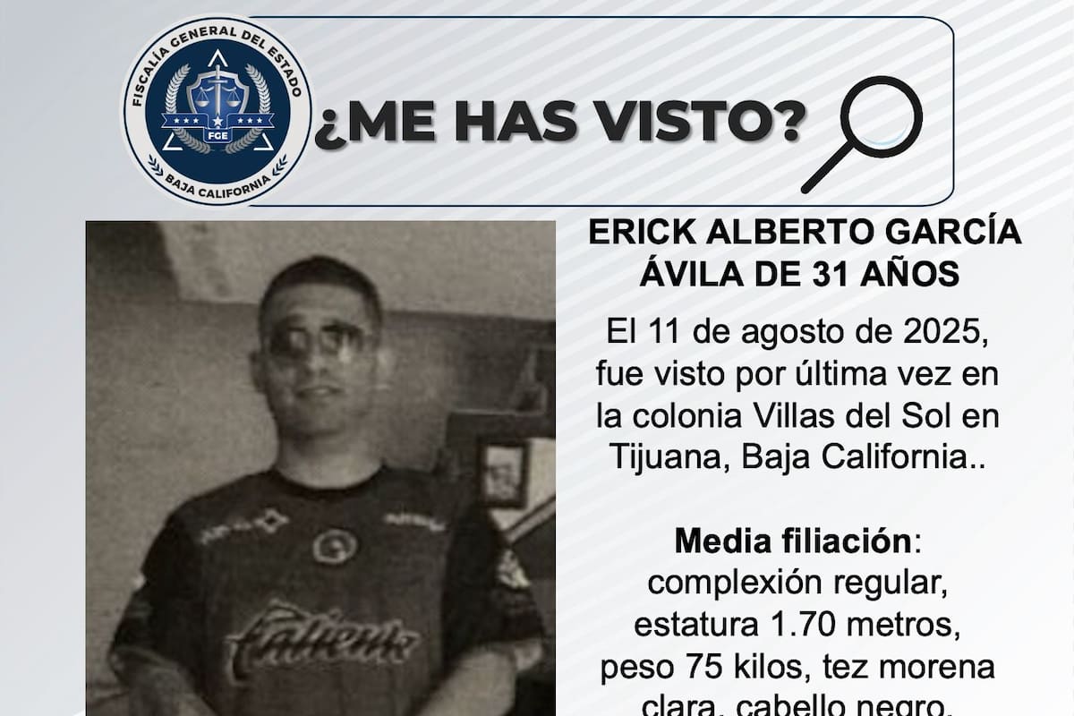 Se busca a Erick Alberto García Ávila de 31 años