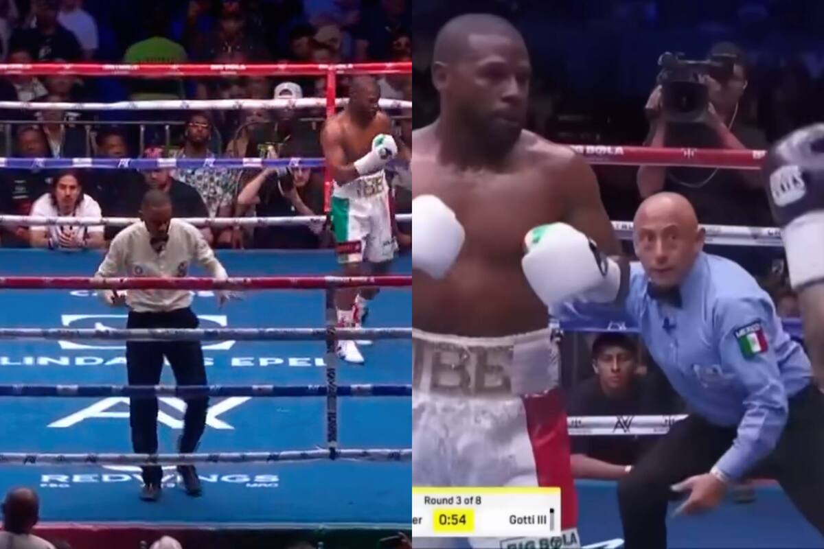 ¡Ver para creer! El réferi abandonó la pelea de Mayweather vs. Gotti III y fue sustituido