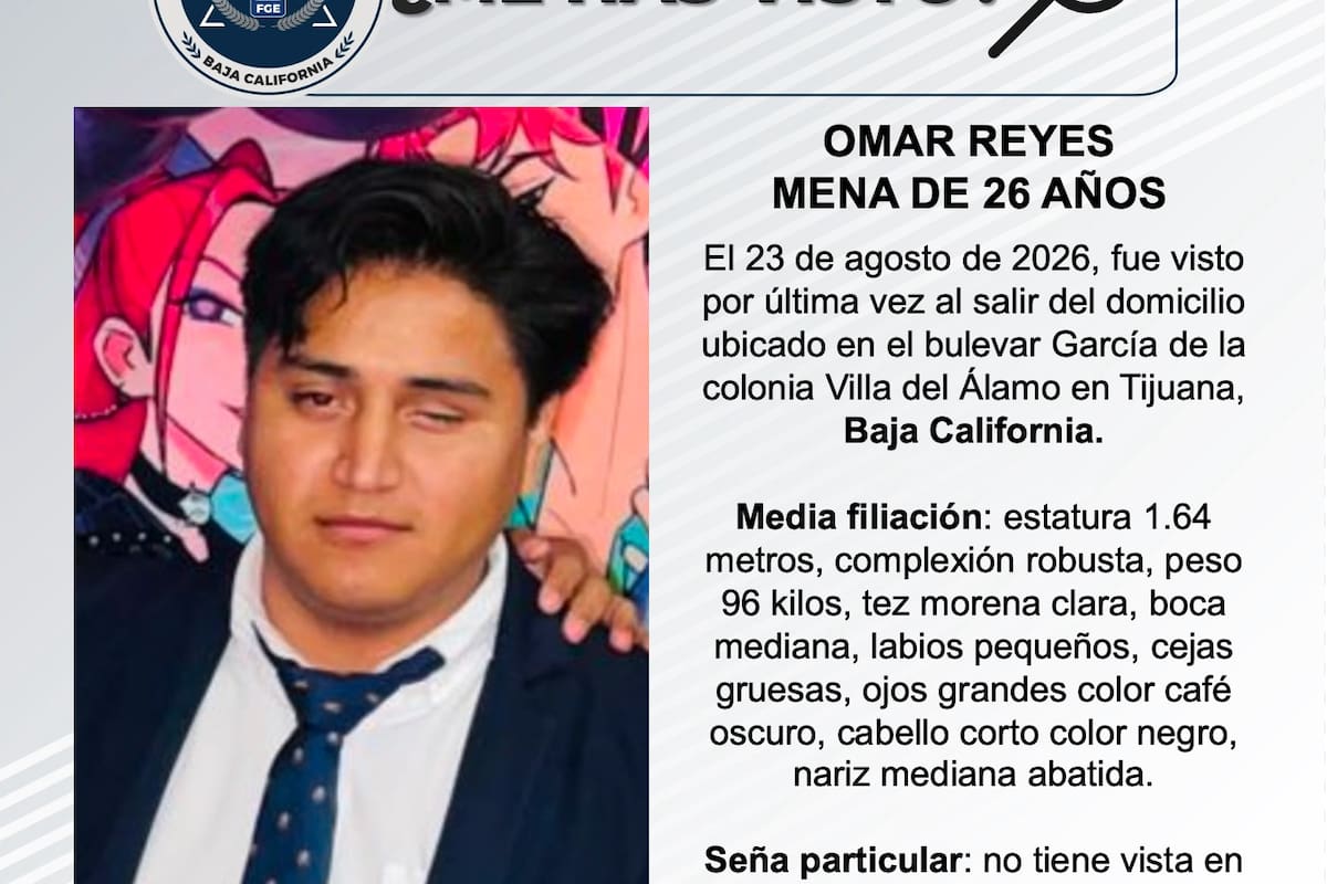 Se busca Omar Reyes Mena de 26 años
