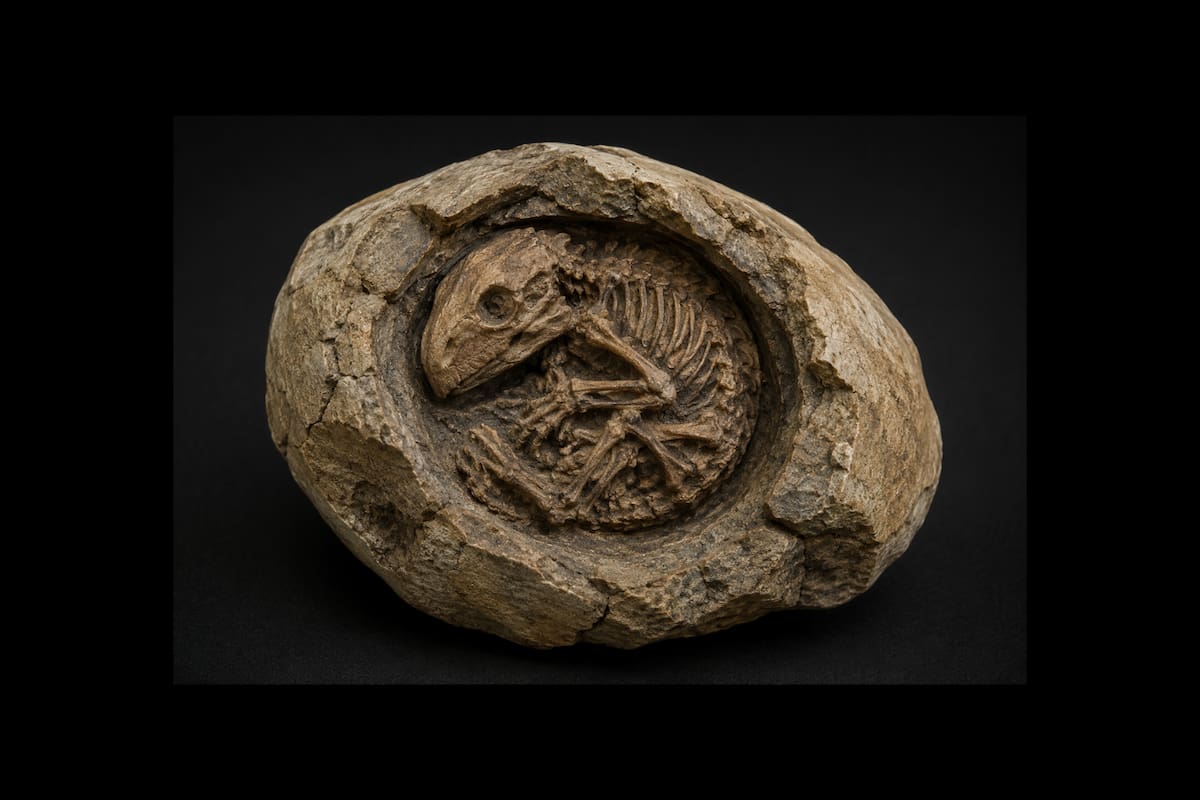 Un fósil conservó durante 250 millones de años un embrión dentro de su huevo y ahora los científicos lo estudian para entender cómo los huevos grandes y el desarrollo de las crías pudieron ayudar a una especie a sobrevivir a una extinción masiva