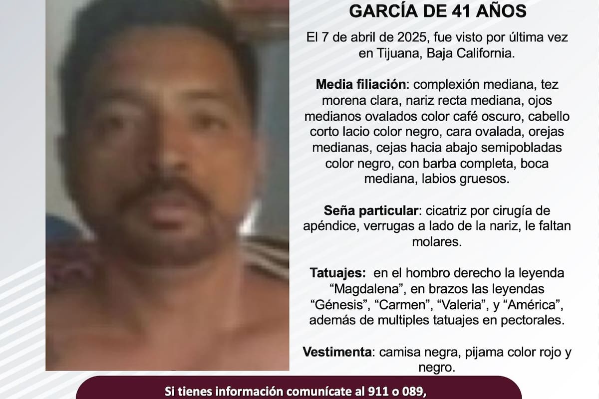 Se busca a Sergio Rodolfo Salazar García de 41 años de edad.