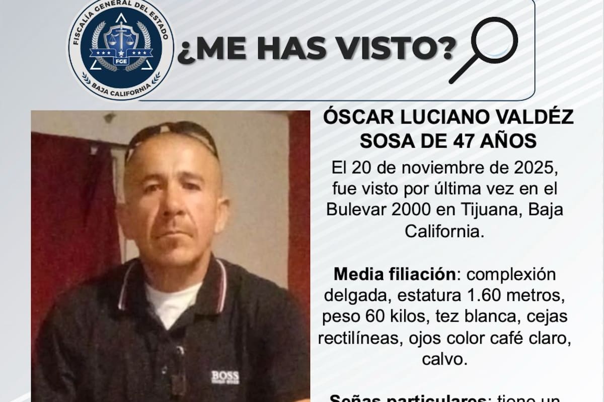Se busca Óscar Luciano Valdéz Sosa de 47 años