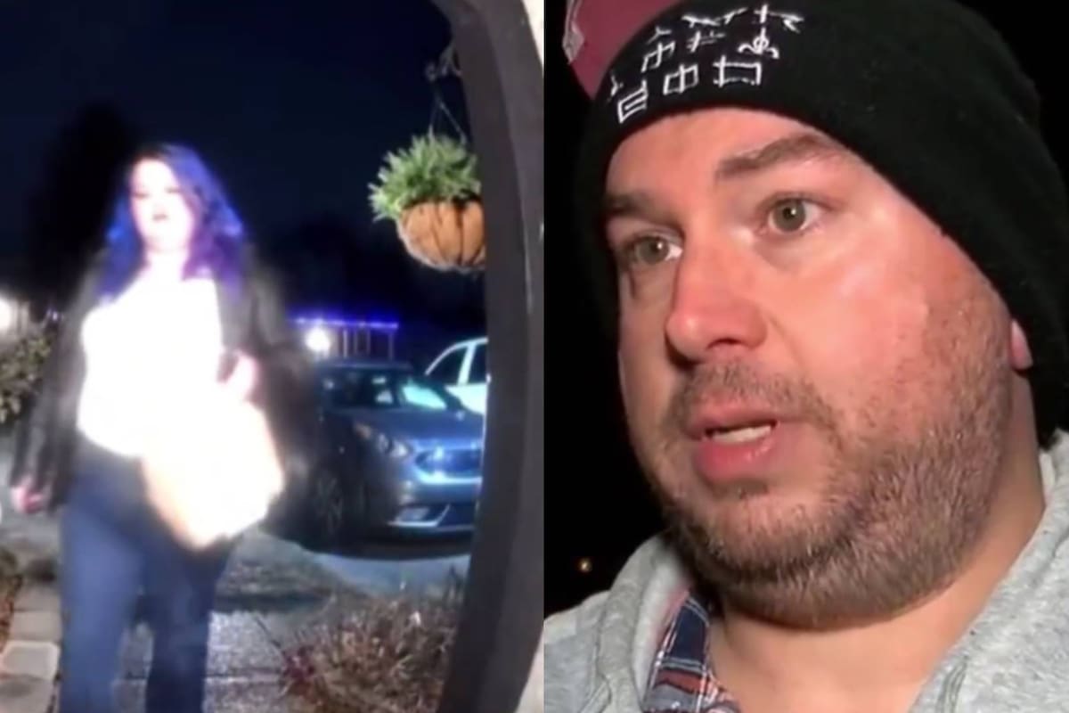 “Me di cuenta que mi esposa había empezado a comer, comenzó a ahogarse y a jadear”: VIDEO de una cámara en la puerta de una casa revela que repartidora roció con algún tipo de gas un pedido de comida en Indiana