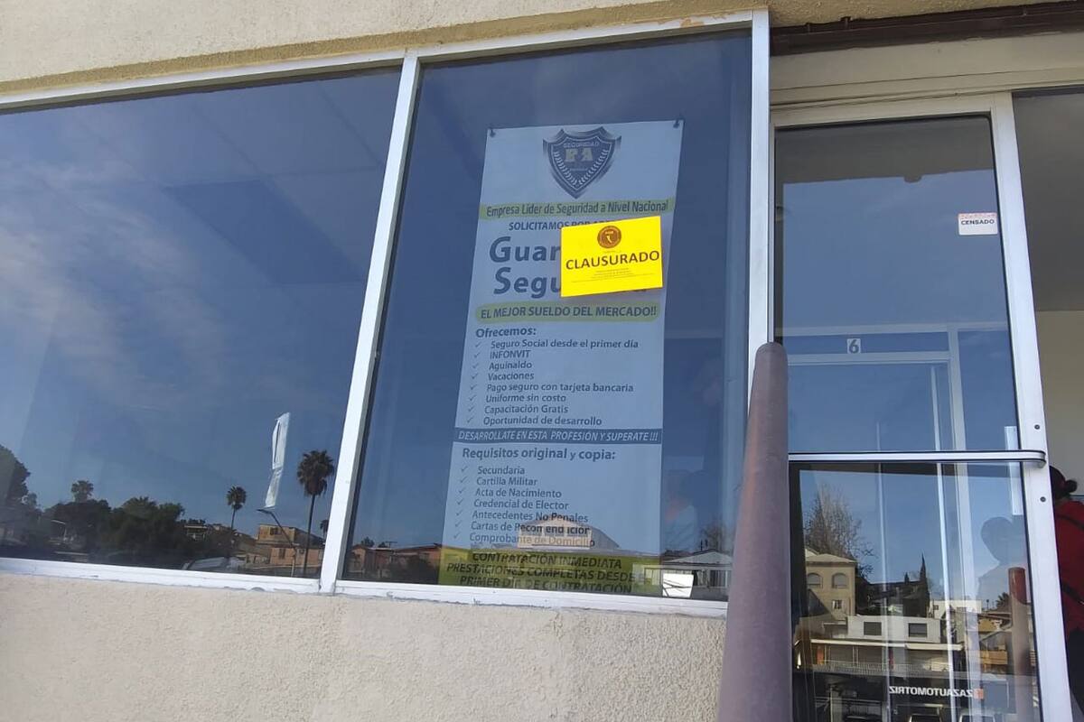 Clausuran empresa de seguridad privada en Tijuana