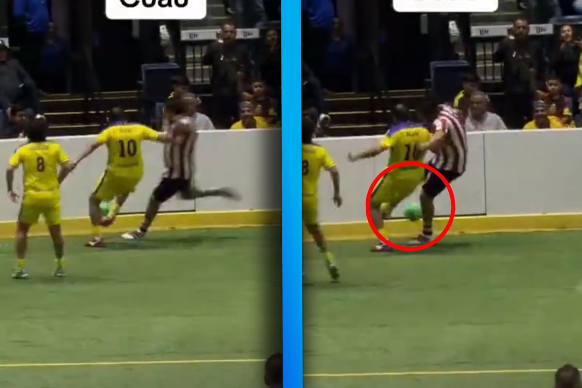 VIDEO: Cuauhtémoc Blanco recibe tremendo patadón de Héctor Reynoso en partido de Leyendas