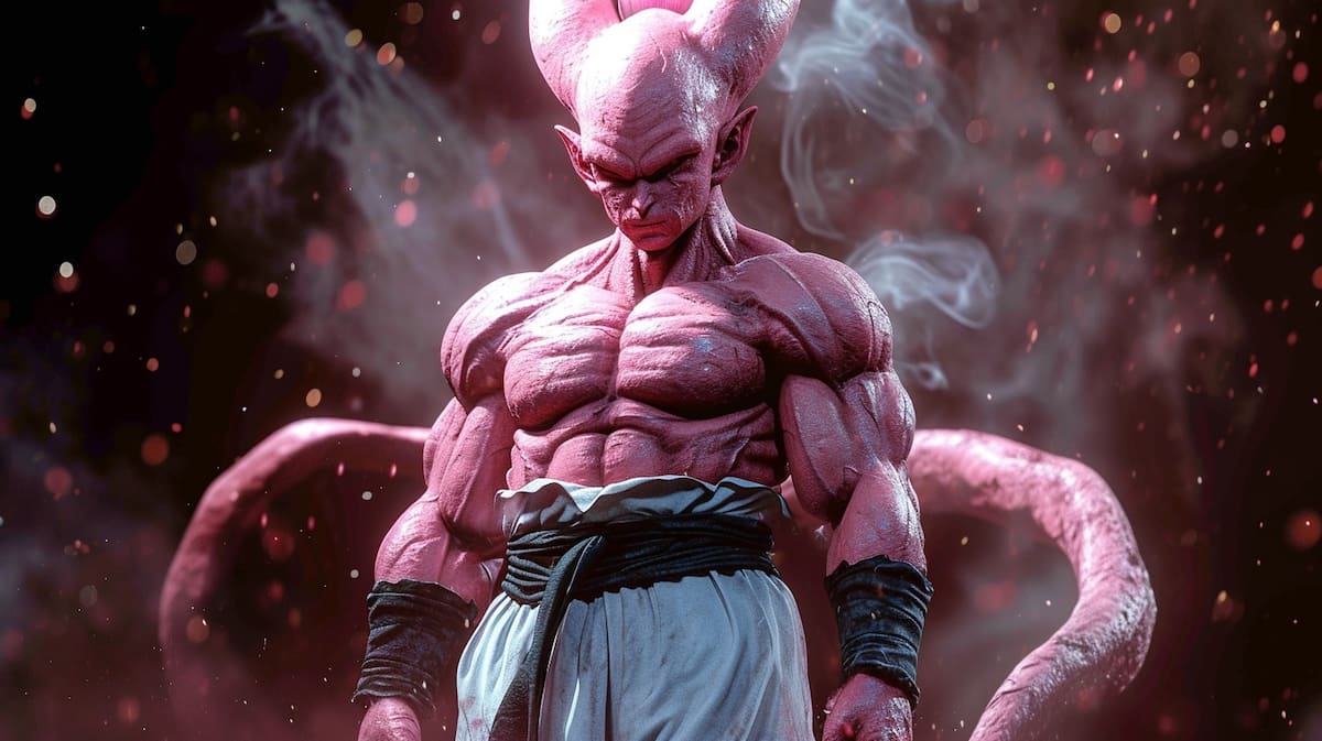 Super-Boo de Dragon Ball según la inteligencia artificial sería muy musculoso.