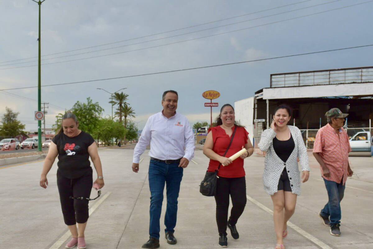 Entrega ‘Toño’ dos obras de pavimentación con concreto en el Norte