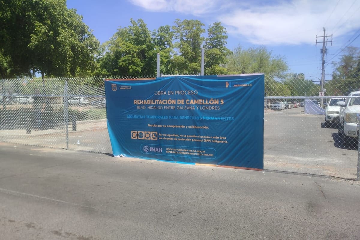 Reanudan las obras del camellón en el bulevar Hidalgo tras obtener permiso del INAH