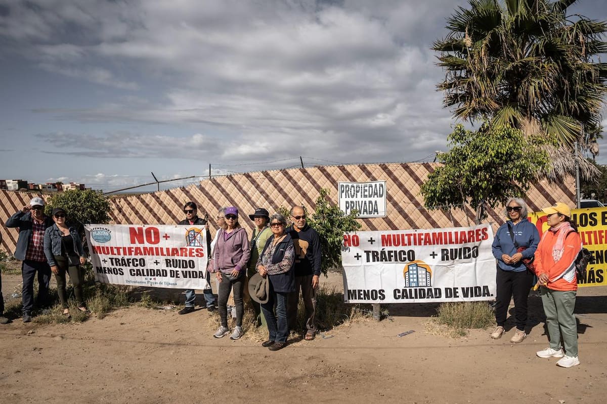 Protestan en Playas de Tijuana contra multifamiliares en Cañada Azteca