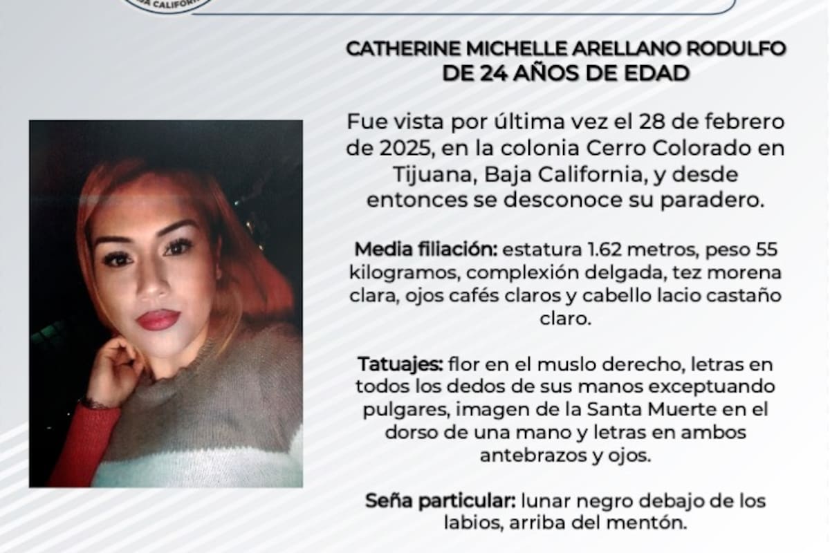 Se busca a Catherine Michelle Arellano Rodulfo de 24 años