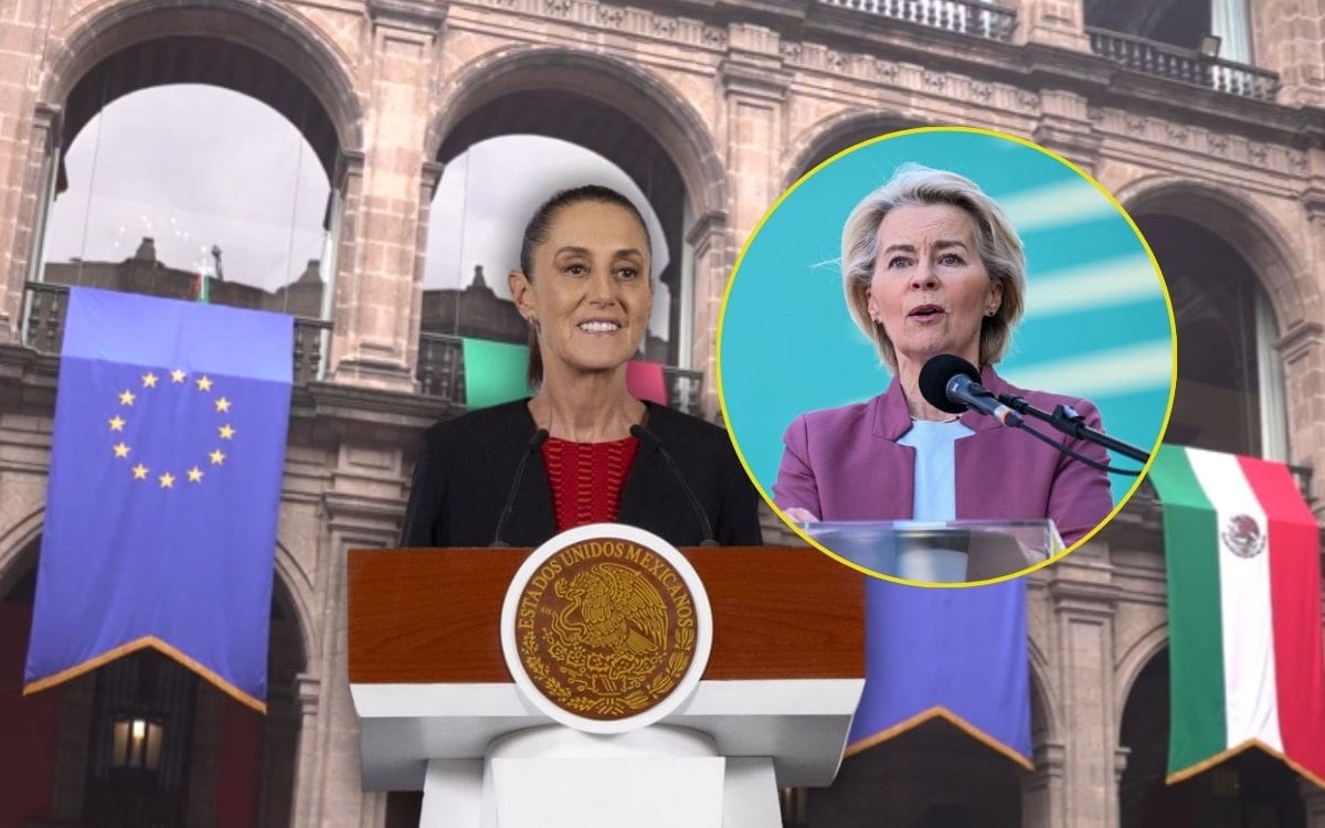 Sheinbaum recibe a Ursula von der Leyen en Palacio Nacional para firmar el Acuerdo Global Modernizado entre México y la Unión Europea. | Crédito: REUTERS/Presidencia