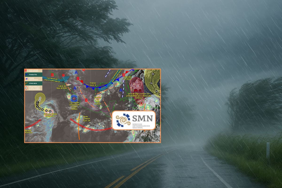 El monzón mexicano traerá fuertes lluvias y vientos intensos este viernes, advierte el SMN
