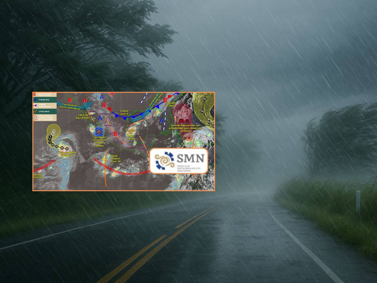 Pronóstico del tiempo en México: lluvias, advierte el SMN. | Crédito: SMN/Especial