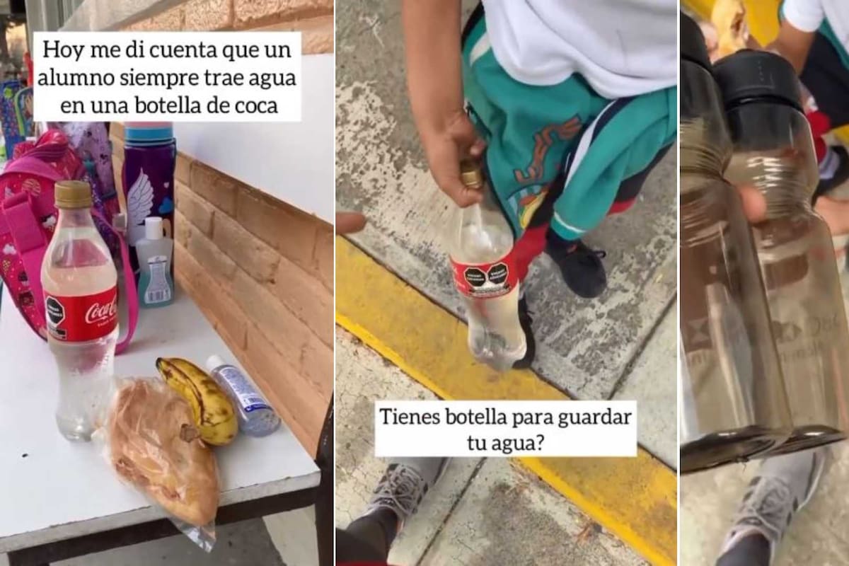 VIDEO: Maestro regala termos a alumno que llevaba agua en botella de refresco