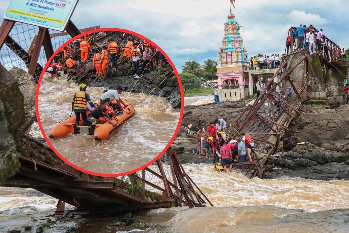 Colapso de puente en Maharashtra deja 2 muertos y 32 heridos; equipos de rescate luchan por encontrar más personas con vida