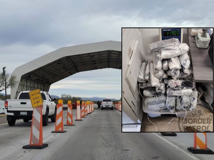 Patrulla Fronteriza decomisa 54 kilos de metanfetamina en punto de revisión migratorio