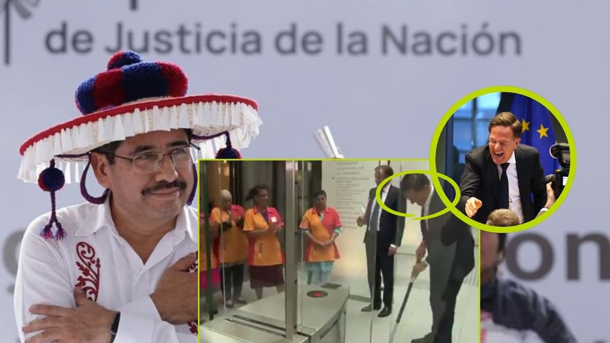 Luego de que a Hugo Aguilar le limpiaran los zapatos por un derrame de café, lo comparan con Mark Rutte, quien en 2018 tomó el trapeador y limpió él mismo el piso en el Parlamento neerlandés (VIDEO)