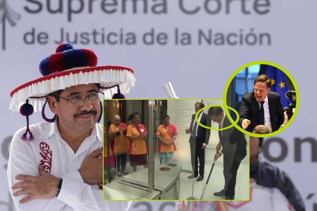 Luego de que a Hugo Aguilar le limpiaran los zapatos por un derrame de café, lo comparan con Mark Rutte, quien en 2018 tomó el trapeador y limpió él mismo el piso en el Parlamento neerlandés (VIDEO)