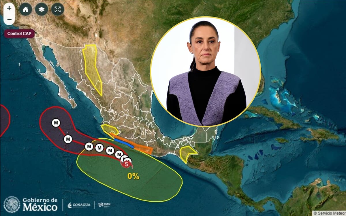 El Huracán Polo no tocaría tierra en México, pero la presidenta Claudia Sheinbaum pide precaución ante sus posibles efectos. | Especial GH