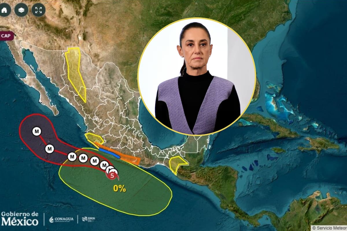 ¿Huracán Polo tocará tierra en México? Sheinbaum pide estar alerta ante lluvias y posible ciclón