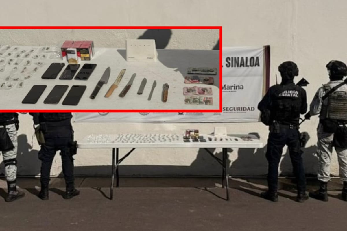 Hallan droga, celulares y objetos prohibidos en penal de Aguaruto; revisión sorpresa del Grupo Interinstitucional en Culiacán