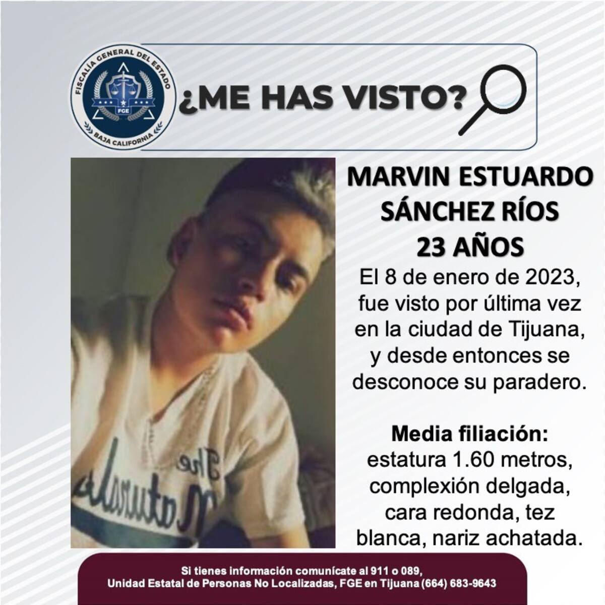 Marvin Estuardo Sánchez Ríos fue visto por última vez el 8 de enero de 2023.