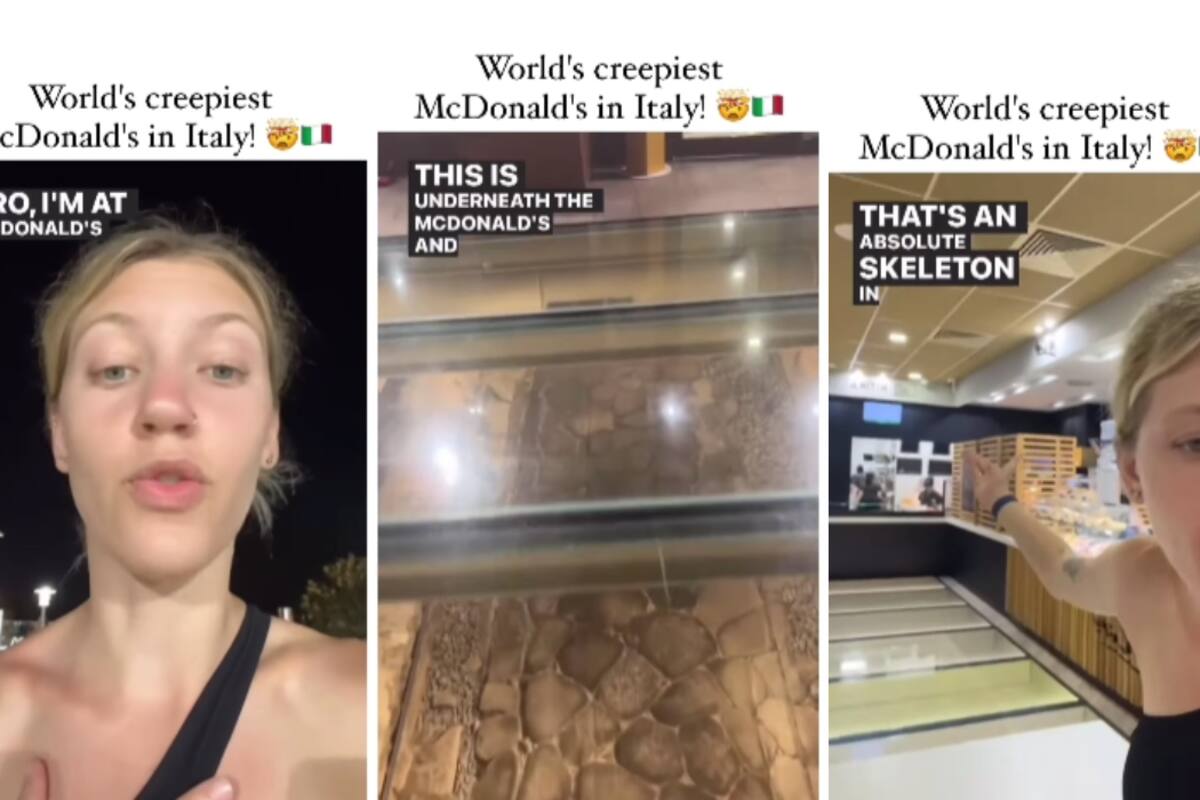 “Eso es un esqueleto en el McDonald’s”: Joven graba un video en Italia y se sorprende por lo aterrador del lugar