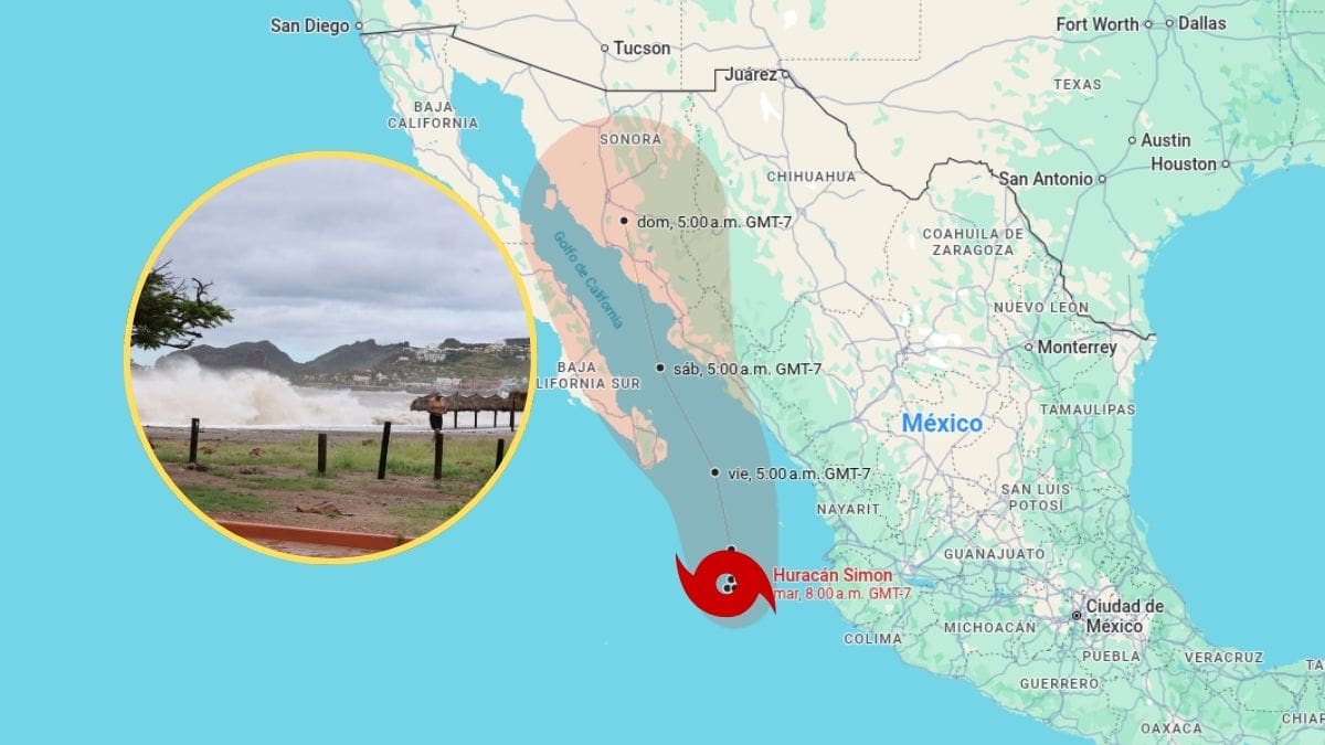 Huracán Simón podría desplazarse hacia el golfo de California y sus remanentes llegar a Sonora el fin de semana, por lo que Protección Civil vigila posibles lluvias en cinco municipios del sur