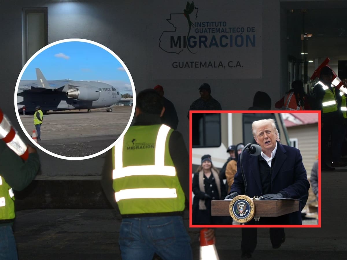 Migrantes guatemaltecos regresan a su país tras ser deportados en EU. | Crédito: AP/X @MigracionGuate/Captura de pantalla (video)