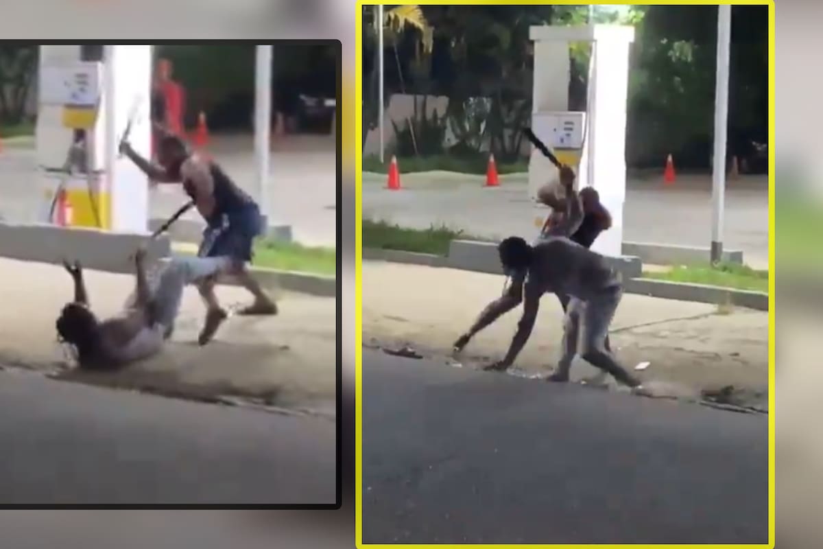 VIDEO: Hombres pelean a machetazos en la calle y uno pierde la mano (Imágenes fuertes)