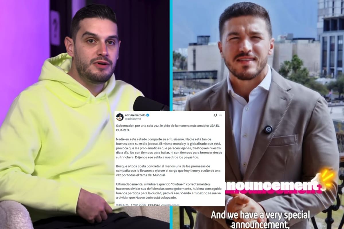 Samuel García promueve la Copa Mundial de la FIFA 2026 en inglés y Adrián Marcelo lo acusa de distraer de la crisis que hay en su estado: “Nuevo León está colapsado”