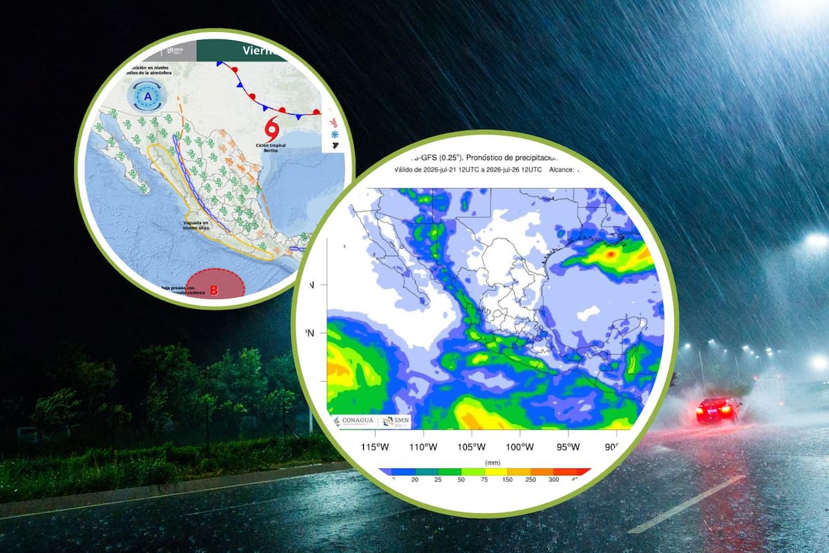 El SMN advierte sobre precipitaciones muy fuertes en al menos 15 estados, rachas de viento de hasta 70 km/h y temperaturas que superarán los 45 °C en el noroeste del país