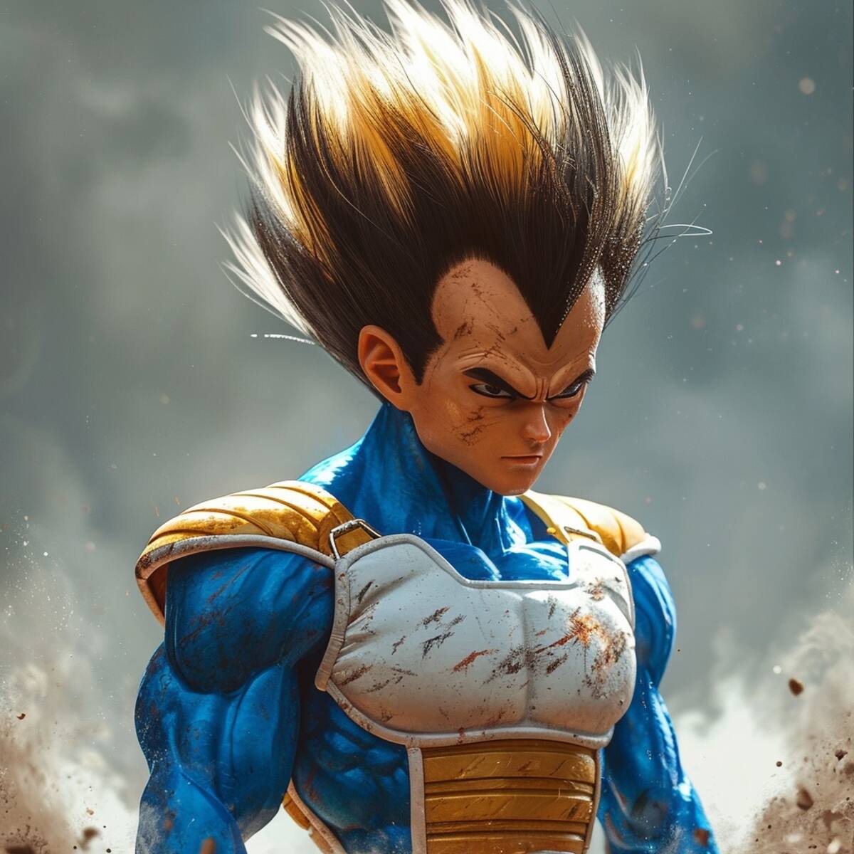 El orgullo y determinación de Vegeta resaltan en su nueva imagen.