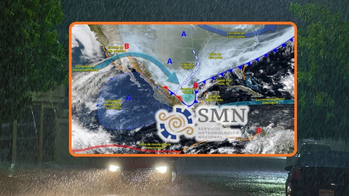 SMN alerta por lluvias muy fuertes de hasta 75 mm y vientos intensos para miércoles y jueves, mientras persiste onda de calor con temperaturas de hasta 45°C en gran parte de México