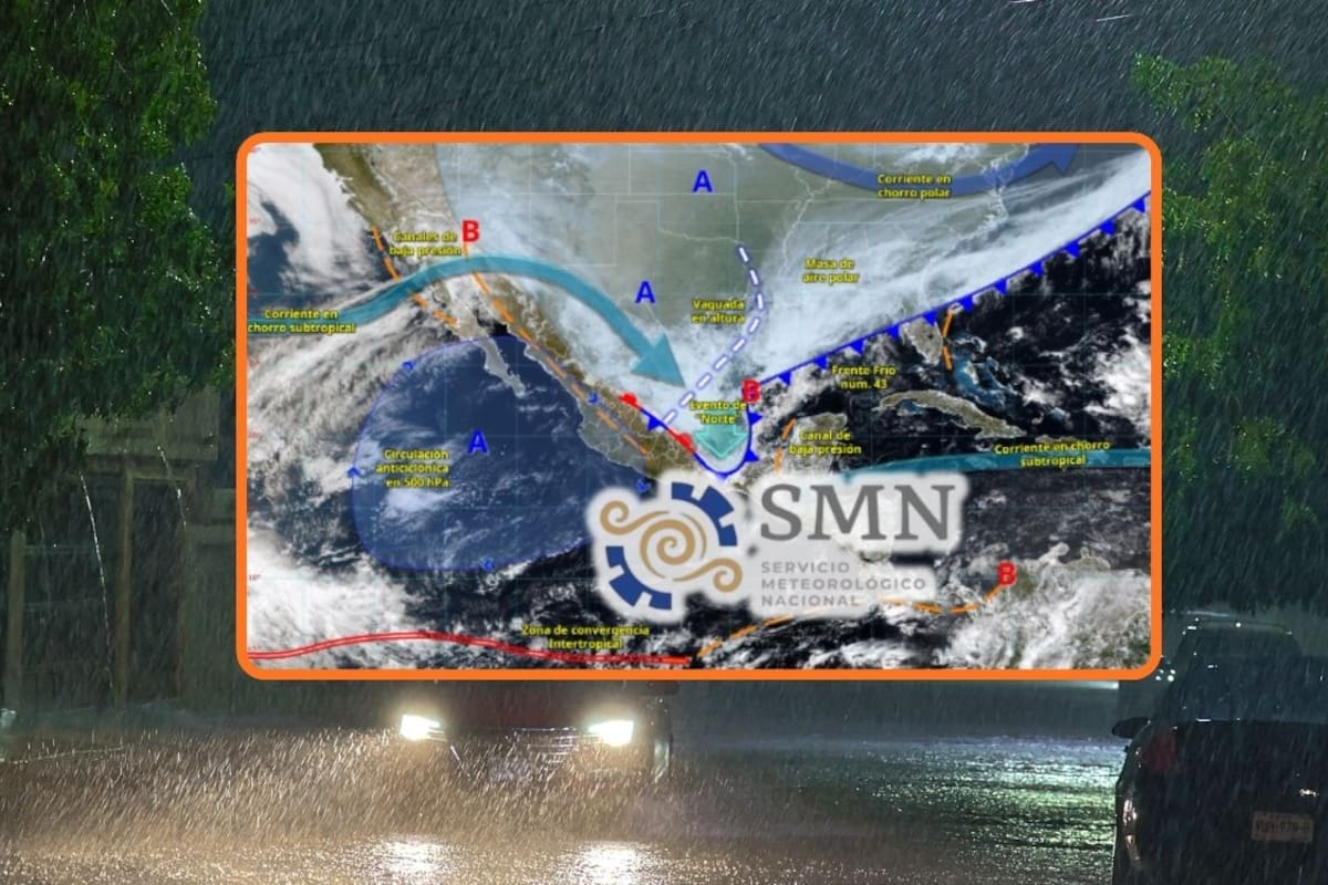 SMN alerta por lluvias muy fuertes de hasta 75 mm y vientos intensos para miércoles y jueves, mientras persiste onda de calor con temperaturas de hasta 45°C en gran parte de México
