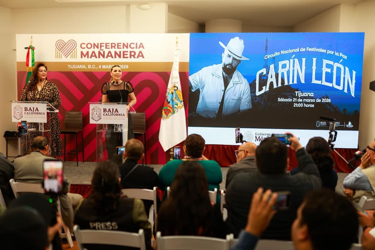 En Tijuana iniciará la ruta del circuito nacional de festivales por la paz con Carín León: anuncia gobernadora Marina del Pilar