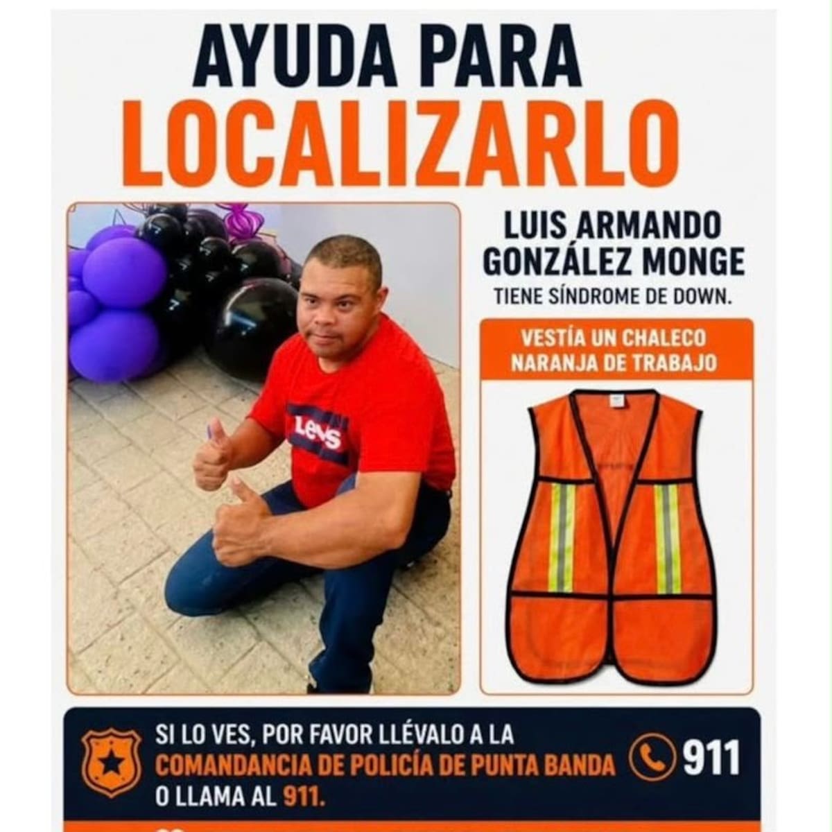 Elementos municipales encontraron desorientado a un ciudadano reportado como desaparecido en Punta Banda y lograron entregarlo sano y salvo a sus familiares. Foto: Cortesía