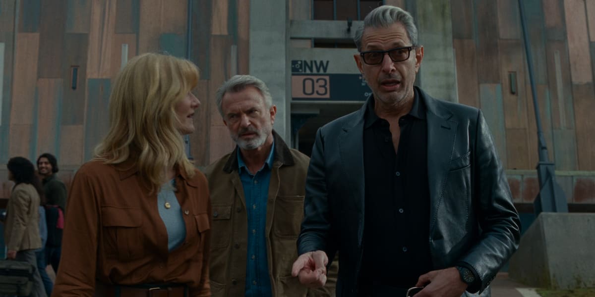 Jeff Goldblum se reunió con Laura Dern y Sam Neill en 'Jurassic World: Dominion' (2018)