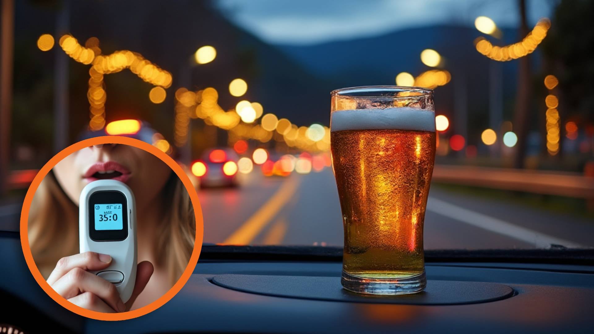 ¿Estás listo para el alcoholímetro? Lo que debes saber sobre el límite de alcohol en Navidad. Imagen IA